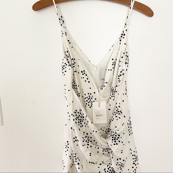 NWT C/MEO COLLECTIVE INTERRUPT White DRESS in polka dot confetti print size M - Picture 10 of 16